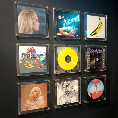 Record Album Frame for the Music Lover in Your Life – Wexel Art Lp Collection, Record Wall Art, Records Wall, Frame Circle, Vinyl Record Display, Framed Records, Record Albums, Record Display, Vinyl Frames