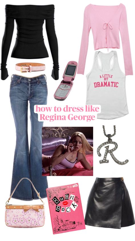 2000s Iconic Outfits, Regina George Halloween Costume, 2000s Costume, Mean Girls Costume, Mean Girls Halloween, Fashion Costume Halloween, Bratz Doll Outfits, Movie Inspired Outfits, Pretty Halloween Costumes