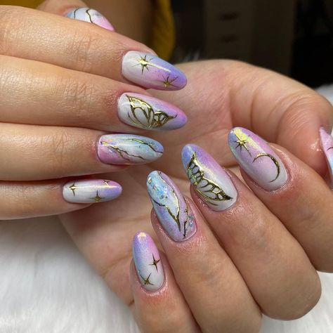 Winx Club Inspired Nails, Fairy Themed Nails, Fairy Wing Nails, Fairy Tale Nails, Winx Club Nails, Fairy Nails Designs, Fairy Inspired Nails, Beauty Loft, Fairy Nails