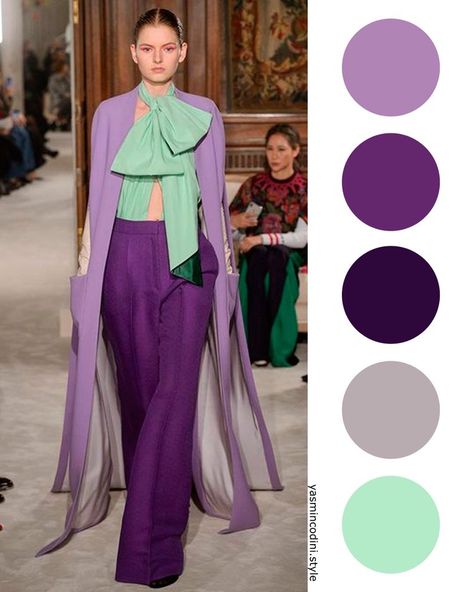 Trending Color Combinations, Cold Colors Outfit, Color Trends 2023 Fashion, Color Combo With Purple, Color Combinations 2023, Color Outfit Combinations, Spring 2023 Color Trends, Colorblocking Outfit, Color Block Clothes