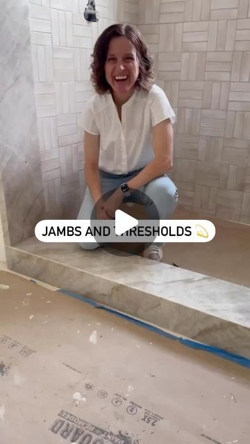 Erin Stetzer on Instagram: "When it comes to building a shower, there are a lot of moving parts to ensure the end result is nothing short of perfection 🚿 Key things to keep in mind:⁠ ⁠ ✅ The jamb needs to slope ever so slightly to keep the water in your shower, and away from the floors. No leaks here!⁠ ⁠ ✅ We create the threshold on site to ensure the dimensions are the correct angles.⁠ ⁠ ✅ Builders are responsible for figuring out the nitty gritty details to ensure the project is functional, as well as what the designer, architect, and homeowners have in mind. Because they opted for a threshold, and not a continuation of the tile, we make sure everything is received correctly in the system (so 👏 much 👏 planning 👏) ⁠ ⁠ ⁠ Designer: @eg_interiors ⁠ Architect: @_dmgarchitects⁠ Builder: @e Shower Threshold Ideas, Threshold Ideas, Shower Threshold, Building Details, Home Building Tips, Building Tips, Nitty Gritty, Interior Architect, Basement