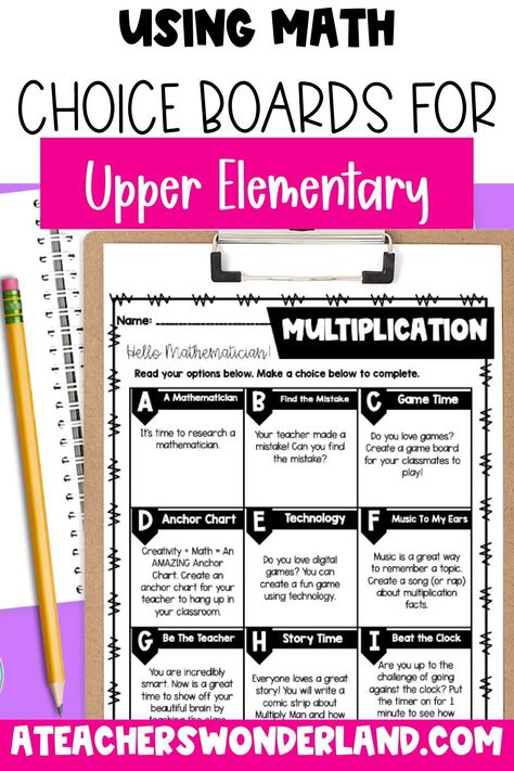 Math Choice Boards 3rd, Choice Boards 5th Grade, Math Stations 3rd Grade, Homework Choice Board, Student Choice Boards, Homework Board, Add Math, Gifted Classroom, Math Choice Boards