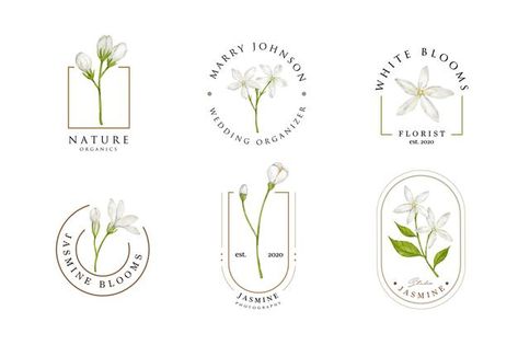 Pink Watercolor Wedding Invitations, Lotus Flower Logo Design, White Jasmine Flower, Pink Lily Flower, Jasmine Plant, Floral Logo Design, Flower Logo Design, Flower Business, White Jasmine