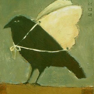 Sparrow Wings, Crows Painting, Funny Crow, Arte Indie, Arte Peculiar, Black Birds, 강아지 그림, Bird Wings, White Wings