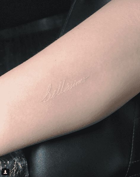 40 Cute Minimalist One-Word Tattoo Ideas For Women | YourTango One Word Tattoo, One Word Tattoos, White Ink Tattoo, Tattoos Geometric, Disney Tattoo, Diy Tattoo, 1 Tattoo, Subtle Tattoos, White Tattoo