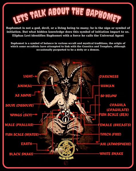 ## 🌟 Discover the Mystique of Baphomet and Join PaganArtisan! 🌟 Are you intrigued by the enigmatic energies of Baphomet? 🐐✨ This powerful symbol embodies duality, harmony, and the unity of opposites, inviting you to explore the depths of your identity. Baphomet represents both light and shadow, male and female, encouraging you to embrace every facet of yourself. 🌈🔮 Join the @PaganArtisan community to deepen your knowledge and understanding of Baphomet and other mystical symbols! 🌌✨ Here, yo... Baphomet Female, Baphomet Information, Working With Baphomet, Cult Of Baal Map, Offerings To Baphomet, Baphomet Offering, Satanism Beliefs, Baphomet Symbol, Baphomet Art