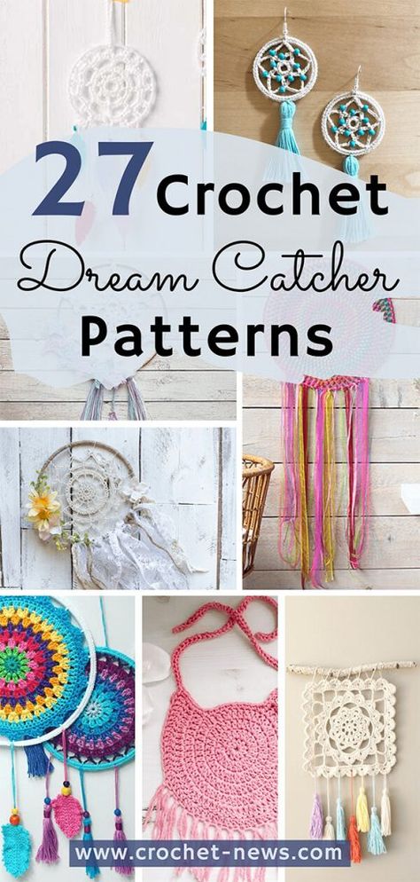 27 Crochet Dreamcatcher Patterns Dream Catcher Step By Step, Dreamcatcher Patterns, Crochet Dreamcatcher Pattern Free, Crochet Dreamcatcher Pattern, Crochet Dream Catcher, Dreamcatcher Diy, Diy Dream Catcher Tutorial, Lace Dream Catchers, Dream Catcher Patterns