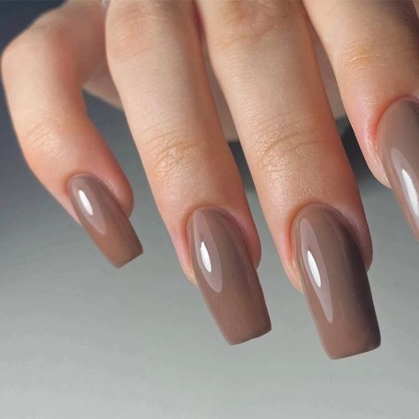 Brown Acrylic Nails, Brown Nail, Beige Nails, Work Nails, Glow Nails, Casual Nails, Blush Nails, Nail Swag, Nails Manicure