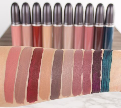 Mac Retro Matte Liquid Lipstick, Mac Liquid Lipstick, Liquid Lipstick Swatches, Lipgloss Swatches, Mac Lipstick Shades, Lipstick Tattoos, Mac Retro Matte, Lipstick For Fair Skin, Lipstick Tutorial