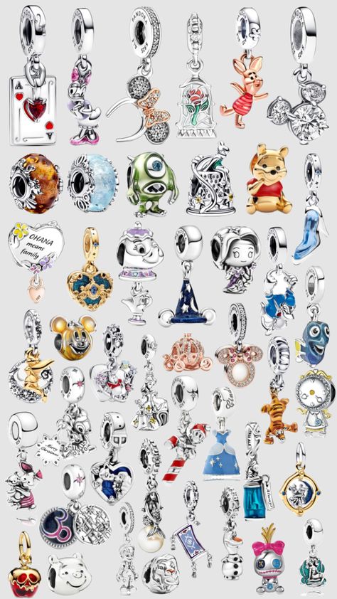 disney pandora charms Disney Pandora Charms, Disney Pandora Bracelet, Charms Disney, Disney Pandora, Pandora Bracelet Charms Ideas, Pandora Charms Disney, Girly Bracelets, Pandora Bracelet Designs, Bold Shoes