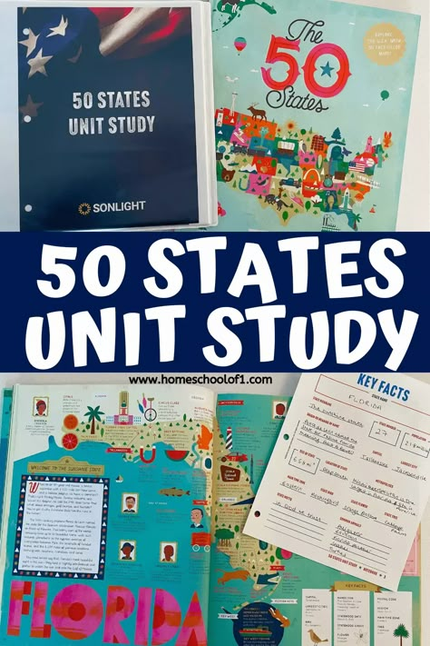 Geography Unit Study, Homeschool Unit Study Ideas 2nd Grade, 50 States Unit Study, 50 States Homeschool Curriculum, Best Homeschool Unit Studies, 1st Grade Unit Studies Homeschool, 2nd Grade Unit Studies, First Grade Unit Studies, Free Unit Studies Homeschool