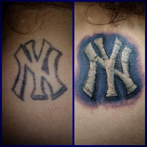 Yankee Logo I reimagined last night. Tried making it look like an embroidered logo on a fitted hat. What do you think? #tattoo #art #ink #yankee #nyc Yankees Tattoo, Dodgers Tattoo, Ny Yankees Logo, Think Tattoo, Brooklyn Dodgers, Yankees Logo, Symbol Tattoos, Ny Yankees, Symbolic Tattoos