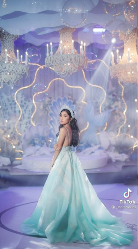 Ariel Quinceanera Theme, Mermaid Quinceanera Theme, Little Mermaid Quinceanera Theme, Under The Sea Quinceanera Theme, Debut Theme Ideas, Pearls Wedding Theme, 15 Birthday Dresses, Little Mermaid Wedding, Debut Theme