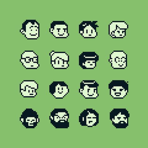 8 Bit Game Design, 8 Bit Character Design, 8 Bit Design, Pixel Character Base, 8 Bit Animation, 8bit Characters, Pixel Art Person, Pixel Art Face, Pixel Person