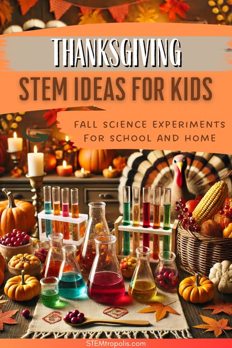 Have fun with Thanksgiving Science with these engaging Thanksgiving STEM Activities! Perfect for November Lesson Plans, these Fall Science Activities include Turkey Science and Pumpkin Math Activities 🎃. Bring the festive spirit to your classroom or dinner table at home with hands-on Thanksgiving Science Activities that combine fun and learning. Ideal for November STEM, these experiments make science and math come alive! 🍂🧪 Fall 4h Activities, Autumn Stem Activities Preschool, November Preschool Activities Learning, November Science Activities For Kindergarten, November Activity For Kids, Gratitude Stem Activities, Thanksgiving Themed Stem Activities, November Stem Projects, November Stem Activities Preschool