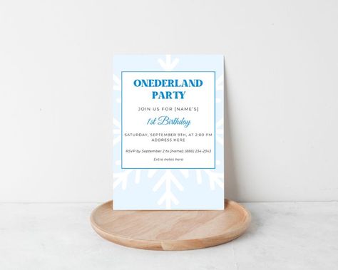 onederland invitations Winter Wonderland Party Theme, First Birthday Winter, Winter Onederland Invitations, Winter Onederland Birthday Party, Winter Onederland Party, Onederland Birthday Party, Winter Onederland Birthday, Birthday Party Invitation Templates, Winter Onederland