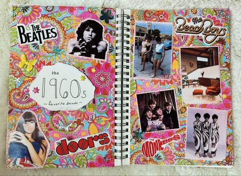 Journal Songs Page, 90s Journal Aesthetic, Playlist Scrapbook Page, Separadores Ideas, 70s Bujo Theme, The Beatles Scrapbook, Fav Songs Journal Page, Scrapbook Sketchbook, 80s Japanese Fashion