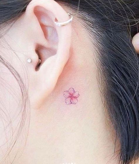 Tattoo Ideas Healing, Tattoo Pequeños Mujer, Frangipani Tattoo, Plumeria Tattoo, Behind The Ear Tattoo Ideas, Behind The Ear Tattoo, Behind Ear Tattoos, 16 Tattoo, Unique Small Tattoo