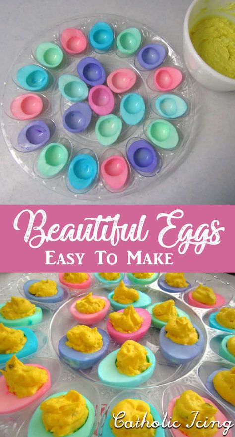 Recipies For Kids, Colored Deviled Eggs, Easter Deviled Eggs, Devilled Eggs Recipe Best, Easter Party Food, Dessert Halloween, Easy Easter Treats, Easter Side Dishes, Easter Appetizers