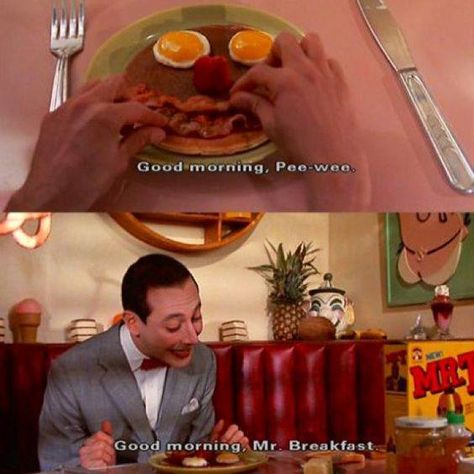 Paul Reubens in Pee-wee's Big Adventure (1985) Pee Wee's Playhouse, Paul Reubens, Better Breakfast, Pee Wee Herman, Pee Wee, Big Adventure, 90s Kids, Tim Burton, Movie Quotes