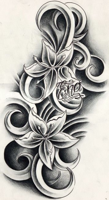 Custom flowers tattoo design by WillemXSM on DeviantArt Black And White Flower Tattoo, Lily Tattoo Design, Printable Tattoos, Lily Tattoo, Girly Tattoos, Free Tattoo, Pattern Tattoo, Flower Tattoo Designs, Dope Tattoos