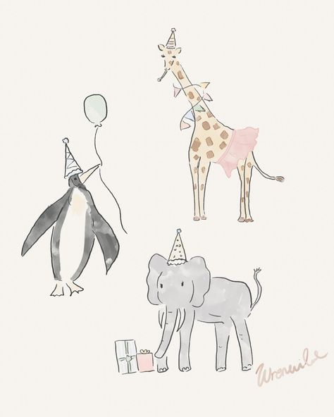 Party Animals 🥳🦒🐘🐧 adding another fun pattern to the site next week! 🤍 Super fun on baby clothes, social media templates, birthday cards/gift tags & more!! Templates Birthday, Granny Style, Vintage Animals, Sprinkle Party, Animal Illustrations, Party Animals, Party Animal, Gift Tag Cards, Social Media Templates