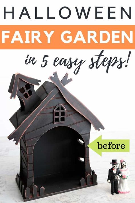 Halloween Miniatures Diy, Diy Halloween Fairy Garden, Holiday Crafts Halloween, Mini Village, Halloween Fairy Garden, Haunted House Diy, Halloween Things, Halloween Haunted House, Halloween Fairy