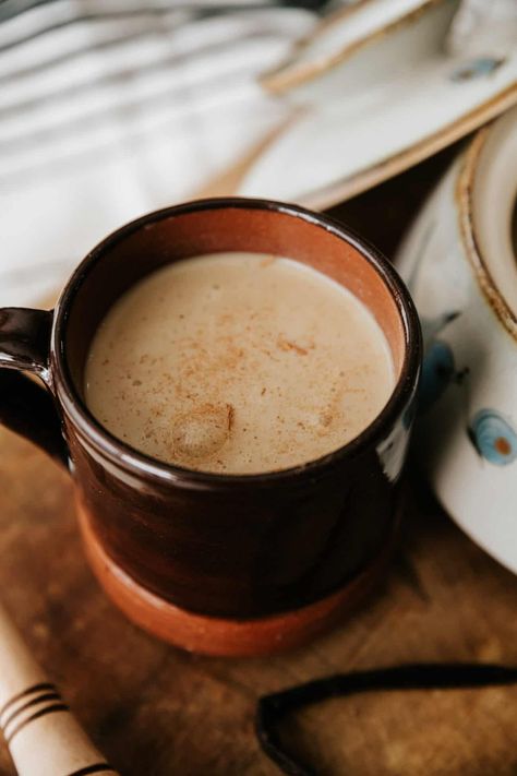 Warm, cozy, and comforting, my recipe for Mexican Atole de Vainilla is the simple, portable breakfast you need in your life. Made with just five ingredients - masa harina (the nixtamalized corn flour used for making tamale dough and corn tortillas), milk, piloncillo, vanilla, and cinnamon - this traditional beverage tastes like horchata and Cream of Wheat had a love child. Nixtamalized Corn, Mexican Atole, Atole Recipe, Mexican Drink Recipes, Portable Breakfast, Warm Winter Drinks, South American Recipes, Latin American Recipes, Cream Of Wheat