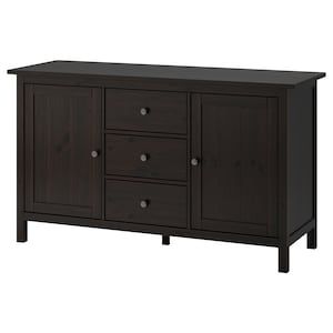 HEMNES Sideboard, gray dark gray stained, 61 3/4x34 5/8" - IKEA Buffet Table Ikea, Hemnes Sideboard, Buffet Ikea, Ikea Sideboard, Hemnes Shoe Cabinet, Kallax Shelf, Tv Storage, Ikea Hemnes, Black Sideboard