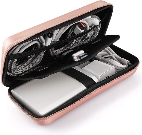 iMangoo Dual Layer Cord Organizer for Mackbook Pro Charger 67W 96W 140W Shockproof Carrying Cruise Ship Essential Travel Must Haves Accessories Airplane Tech Electronic Charger Rose Gold Electronics Organizer, Cruise Essentials, Organizer Purse, Tech Bag, Power Bank Charger, Cord Organizer, Electronic Organization, Travel Essentials For Women, Travel Charger