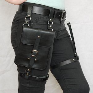 Pubg Cosplay, Steampunk Bag, Thigh Bag, Shoulder Holster, Thigh Holster, Gothic Bag, Holster Bag, Leg Bag, Poses References