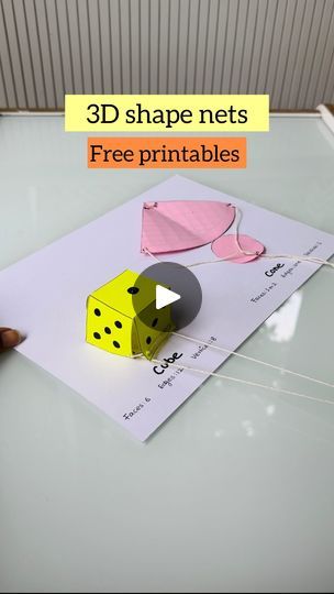 2.2M views · 6.5K reactions | #save Shape Net printables
 
Shapes are everywhere .
 
A cone can be an Ice cream cone or a party hat. Comment “Printable” in the comment to get your pintables. Once you get it cut them out and on the reverse paint the shapes you see.
 
🍦 A cone can be an Ice cream cone or a party hat. 

⛺️ A pyramid can be an Egyptian pyramid or a teepee tent. 

Talk to your child about the objects they see with these shapes and if those objects are 2D or 3D.
 
These shape nets help children visualize the change from 2D to 3D and also helps them to count the faces, Edges and Vertices.
 
🟡Faces - A face, in mathematical terms, is the flat surface of a shape.
 
🟢Edges - an edge is the line that joins corners or surfaces of a shape.
 
🟣Vertices - Vertices in shapes are the p 3d Nets Printable, 3d Shapes Nets, 3d Shapes Activities, Cone Template, 2d Shapes Activities, Solid Figures, 2d To 3d, Solid Shapes, 2d Shapes