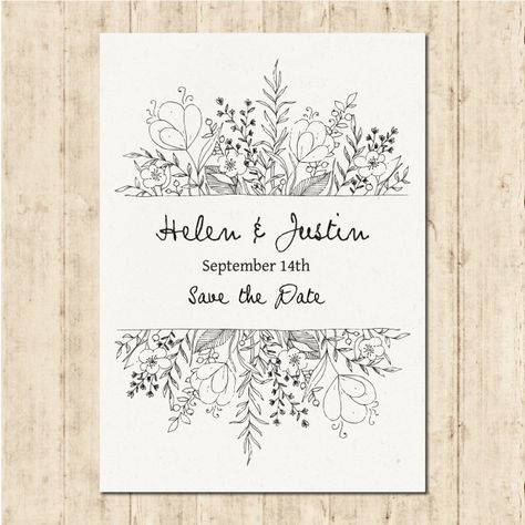 Hand Drawn Wedding Invitations, Design Invitation, Hand Drawn Wedding, Trendy Wedding Invitations, Free Hand Drawing, Invitation Floral, Photo Wedding Invitations, Invitation Inspiration, Photo Layouts