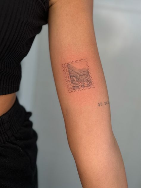 ha giang loop post stamp tattoo Stamp Tattoo Location, Old Stamp Tattoo, Vienna Postage Stamp Tattoo, German Stamp Tattoo, Fine Line Stamp Tattoo Ideas, Greece Postage Stamp Tattoo, Vietnam Tattoo Ideas Design, Thailand Stamp Tattoo, Vietnam Stamp Tattoo