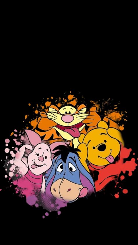 Winnie The Pooh Black Background, Tapsi Hapsi, Roo Winnie The Pooh, Winnie The Pooh Background, Winnie The Pooh Wallpaper, Pooh Wallpaper, Lily Wallpaper, Winnie The Pooh And Friends, Mickey Mouse Images