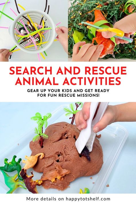 Fun Rescue Activities for Kids to Play and Learn Rescue The Animals Activity, Play Dough Activities Toddler, Animals Activities For Toddlers, Toddler Fine Motor Activities, Animal Activities For Kids, Science Week, Preschool Science Activities, Busy Activities, Playdough Activities