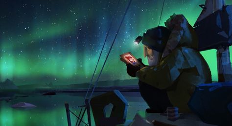 Old Man’s Journey : Flashback Moments Story Boarding, Journey Art, Environment Design, Book Inspiration, Old Man, Old Men, Self Discovery, The Old, Northern Lights