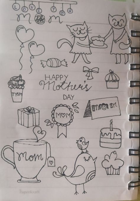 Mother Doodle Art, Mothers Day Doodles Easy, Cute Mother’s Day Doodle, Mom Doodle Art, Mother’s Day Simple Drawing, Doodles Mothers Day, Mother’s Day Doodles, Mother’s Day Drawing, Mothers Day Doodles