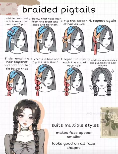 Japanese Ponytail Hairstyles, Japanese Updo Hairstyles, Hair Styles Step By Step Easy, How To Hairstyles Step By Step, Cute Japanese Hairstyles, Hairstyles Step By Step, Japanese Hairstyles, Cool Hair Designs, Hair Style Korea