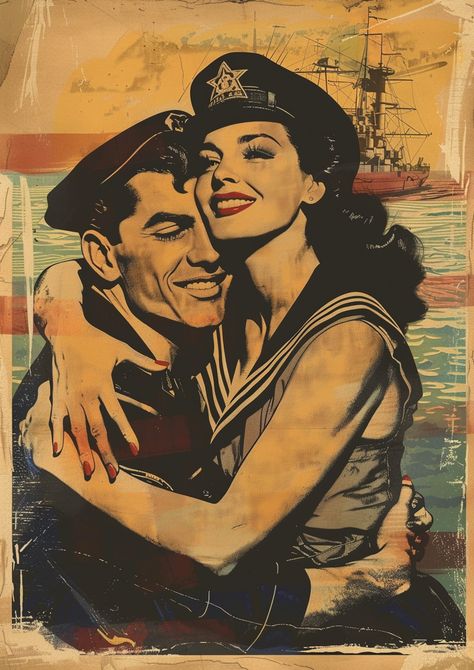 1950s Poster Advertisement for Military in Sailor Jerry Style Vintage Sailor Aesthetic, Sailor Illustration, 1950s Posters, Sailor Aesthetic, Poster Advertisement, Inspirational Digital Art, Mermaid Illustration, Photography Movies, Vintage Sailor