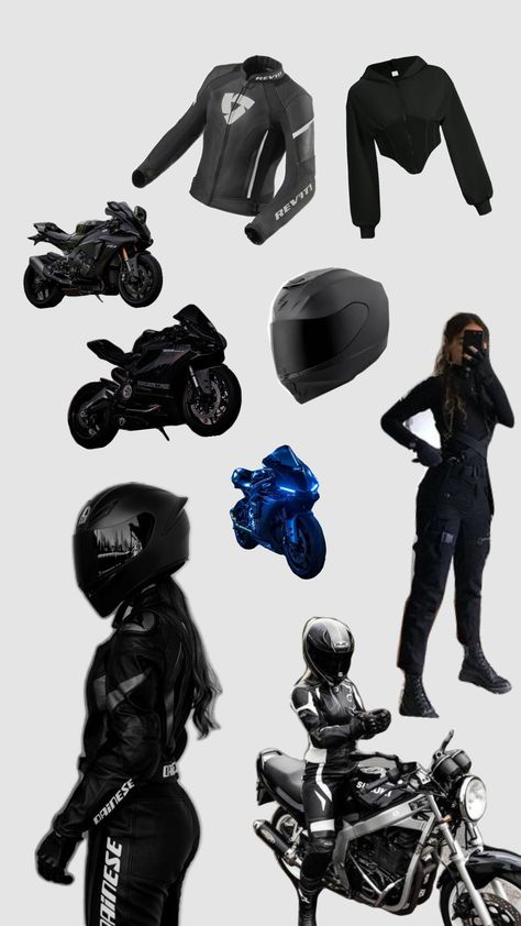 motobikes Biker Gear Women, Biker Girl Outfits Aesthetic, Motorcycle Girl Outfit, Biker Girl Aesthetic Outfits, Motorcyclist Outfit, Motorbike Clothes, Motorcycle Outfits For Women, Biker Outfits For Women, Motorcycle Gear For Women