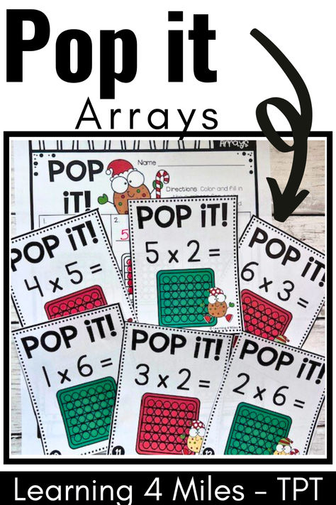 Need help finding holiday ideas to engage your students with Multiplication and Arrays? Use POP IT Fidgets for your math class! Try these Holiday Cookie Math Task Cards with Pop its- Arrays. Use these Pop It Math Task Cards in your math centers, small groups, game days, or extension activities. Poppers are a great tool to help motivate students with basic operations in math! Pop It Multiplication, Motivate Students, Math Task Cards, Cookie Pops, Holiday Cookie, Math Class, Student Motivation, Pop It, Holiday Cookies