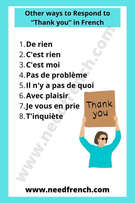 In this blog post, we’ll explore some other ways to Respond to Merci (Thank you), to help you get by in any situation. French Language Basics, Useful French Phrases, French Flashcards, Basic French Words, English Learning Books, French Teaching Resources, French Worksheets, French Language Lessons, French Education