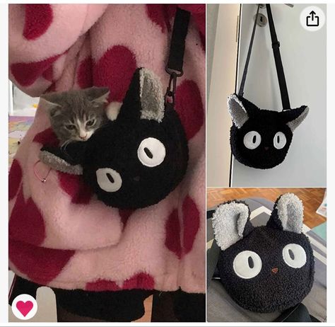 Fluffy Tote Bag, Purse For Teens, Black Cat Plush, Trendy Stuff, Toddler Purse, Backpack Outfit, Cat Purse, Magical Accessories, Kiki Delivery