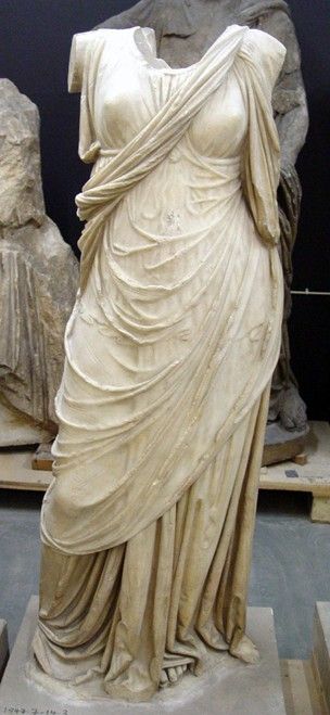 Marble statue; torso of draped female. Ancient Turkey, Statue Of A Woman, Roman Statue, Greek Statues, Empire Romain, Ancient Statues, Roman Sculpture, Greek Sculpture, Ancient Sculpture