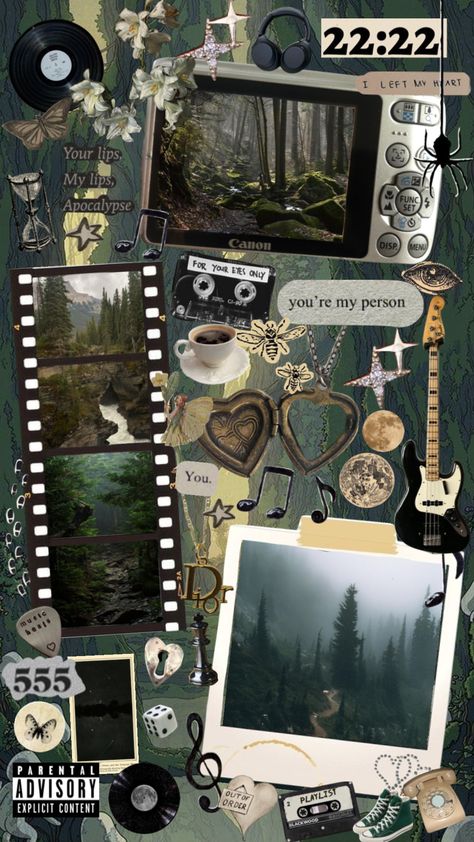 Created by averykelly153 on Shuffles Dark Green Grunge Wallpaper, Dark Green Collage Wallpaper, Forest Aesthetic Collage, Dark Green Aesthetic Collage, Dark Collage Aesthetic, Dark Green Collage, Dark Green Aesthetic Wallpaper, Forest Collage, Love Moodboard