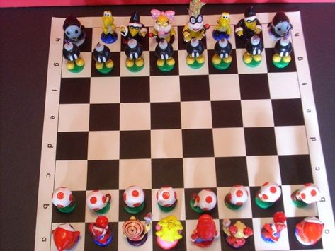 Handmade Clay Chess Set, Mario Chess, Chess Resin Idea, Chess Resin, Chess Grandmaster, King Chess, Star Wars Chess Set, King Chess Piece, Chess Sets