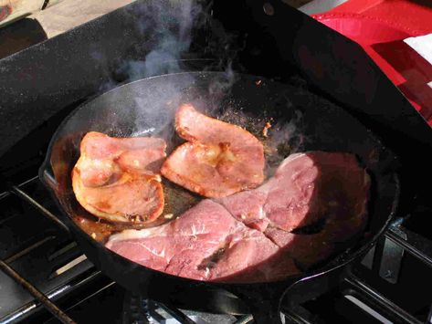 Every "old time" Southern cook has their version of this one.  This is how my Mom taught me to prepare this breakfast treat.  To this day, if the country ham has been cured properly for at least a year, I would rather have it on my plate than any other meat (including steak).  We always had a country ham breakfast on Christmas morning! Poppy Seed Rolls, Red Eye Gravy, Ham Slices, Ham Breakfast, Country Ham, Recipes Bread, Pork Ham, Southern Dishes, Just A Pinch Recipes