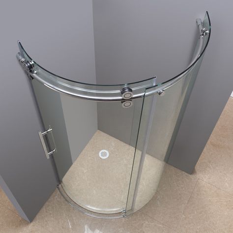 Found it at Wayfair - 38.5" x 38.5" x 75" Completely Frameless Round Sliding Shower Door Enclosure Semi Circle Shower Enclosure, Round Shower Enclosure, Bathtub Enclosures, Shower And Bathtub, Shower Stalls, Shower Inserts, Fixtures Bathroom, Architectural Engineering, Sliding Shower Door