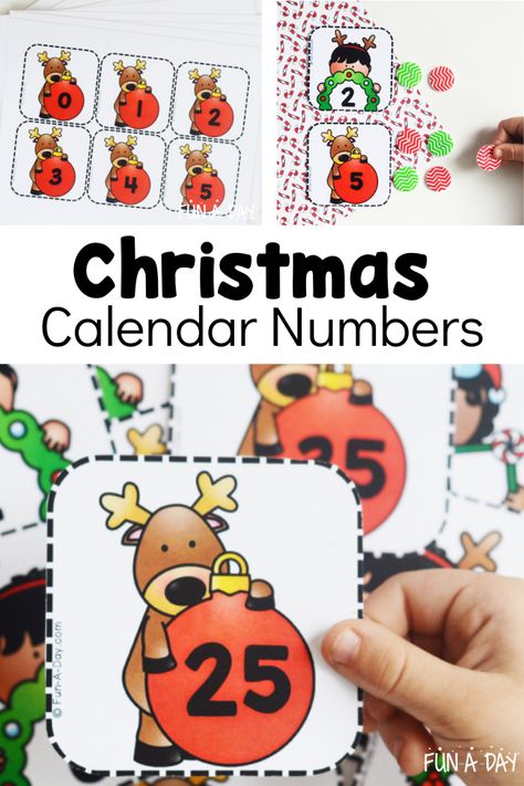 Numbers Free Printable, Printable Calendar Numbers, Math Activities For Preschoolers, Printable December Calendar, Preschool Calendar, Lesson Plan Ideas, Christmas Math Activities, Pattern Cards, Calendar Numbers